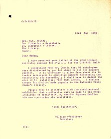 Letter from Arts Council to Meath Librarian M.K. McGurl
